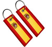 Porte-clés en tissu résistant Mélange coton-polyester Motifs de drapeaux nationaux Pour voitures et motos Broderie recto-verso Cadeau pour hommes et femmes Grande durabilité