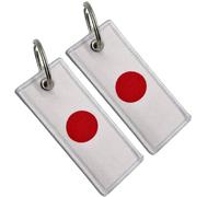 Porte-clés en tissu résistant Mélange coton-polyester Motifs de drapeaux nationaux Pour voitures et motos Broderie recto-verso Cadeau pour hommes et femmes Grande durabilité
