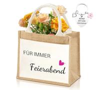 Porte-clés en toile de jute pour femme retraitée, sac fourre-tout pour retraite, sac de retraite, cadeau d'adieu, cadeau d'adieu, cadeau de retraite