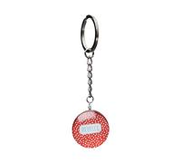 Porte clés en verre effet 3D "rebelle" chaine nickel cadeaux femme fille gadget original