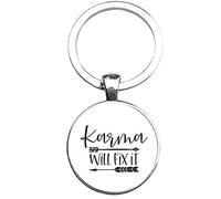 Porte-clés en verre - Karma Will Fix It, silverl