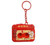 Porte-clés enregistreur rétro miniature, pendentif élégant, alimenté par batterie, porte-clés d'enregistreur de cassette, accessoire sonore festif