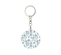 Porte-Clés Équipement chimie, Chaîne De Clés Métal Porte Clef Keychain pour Femme Hommes