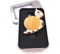 Porte-clés escargot en bois HKriechtier jaune Animal mollusque Pendentif en boîte cadeau