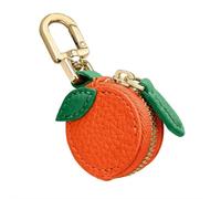 Porte-clés esthétique en forme de fruit - Breloque de sac Preppy avec fermeture éclair, mini pochette mignonne fraise ou poire pour décoration de sac à dos, porte-monnaie cadeau pour adolescentes et