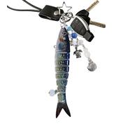 Porte-clés esthétique en forme de poisson - Accessoire de pendentif en forme de poisson | Appât de pêche | Breloque de sac pour sacs à main, sacs à main, accessoire élégant pour voyage, école