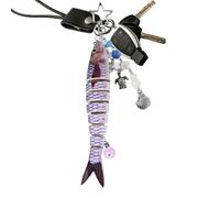 Porte-clés esthétique en forme de poisson - Accessoire de pendentif en forme de poisson | Appât de pêche | Breloque de sac pour sacs à main, sacs à main, accessoire élégant pour voyage, école