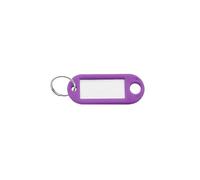 Porte-clés étiquette CombiCraft 55 x 22 mm lila. Possibilité de remplir avec un stylo à bille, crayon à papier ou avec un marqueur indélébile. Emballage de 100 pièces.
