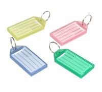 Porte-clés Étiquette D’identification Bleu 40 Pièces Pvc Anneau