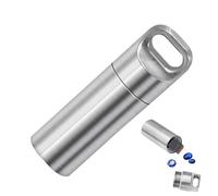 Porte-clés - Étui à pilules étanche | Porte-clés pour bouteille de pilules | Mini boîte de rangement portable pour sac à main | Porte-pilules en métal imperméable pour l'extérieur | Porte-pilules en