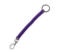 Porte-clés extensible en spirale, multicolore, bobine élastique rétractable, lanière porte-clés à ressort anti-perte pour clés, portefeuille, téléphone (violet)