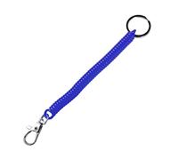 Porte-clés extensible en spirale, multicolore, bobine élastique rétractable, lanière porte-clés à ressort anti-perte pour clés, portefeuille, téléphone (bleu)