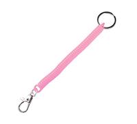 Porte-clés extensible en spirale, multicolore, bobine élastique rétractable, lanière porte-clés à ressort anti-perte pour clés, portefeuille, téléphone (rose)