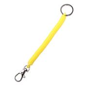 Porte-clés extensible en spirale, multicolore, bobine élastique rétractable, lanière porte-clés à ressort anti-perte pour clés, portefeuille, téléphone (jaune)