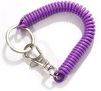 Porte-clés extensible en spirale, téléphone, 1 pièce, lanière, fermeture, bande à ressort, bracelet extensible anti-perte, porte-clés, bobine de poignet élastique (violet) Durability