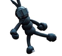 Porte-clés fait main en paracorde avec pendentif en forme de bloc de construction de moto - Porte-clés en paracorde tressée pour clés de sac ou de voiture, Noir , taille unique