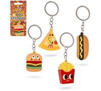 Porte-clés Fast-Food - Burger, Frites, Pizza ou Hot-Dog - Porte-clef Junk-Food Sandwitch - Modèle au choix