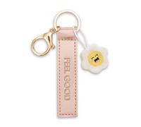 Porte-clés « Feel good » bande en similicuir 10cm avec fleur - rose - Un compagnon fidèle pour sac à dos ou sac, porte-clés pour petits et grands | 62009
