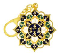 Porte-clés Feng Shui 28 Hums Lotus Mandala Harmonie & Balance Paix Amulette Richesse Porsperity Success Good Luck Gift W5466, vert, 4.8*2.16inch