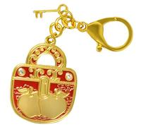 Porte-clés Feng Shui Cadenas d'Harmonie et d'équilibre Amulette de paix Art chinois Richesse Porsperity Success Good Luck, Rouge, 5*1.81inch