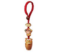 Porte-Clés Fengg Shuii Dieu de la Richesse - Chance et Prospérité | Talisman Caishen Attirer l'Argent, Décoration Spirituelle Hommes et Femmes, Accessoire Traditionnel
