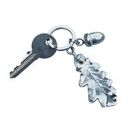 Porte-clés Feuille de Chêne du Quercy Fabrication Artisanale, Made in France, en Etain Fin