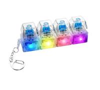 Porte-clés Fidget Toy, Clavier Anti Stress Lumineux 4 Boutons LumièRe Antistress Clavier Transparent Mini Claviers Antistress, pour Adultes Et E-Nfants Soulager Le Stress, Décorer, Passer Le Temps