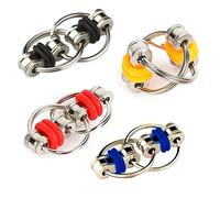 Porte-Clés Fidpy Chaîne Flippy Fidget,4 Pack Flippy Chain Fidget Décompression Jouet Réducteur de Stress Jouet pour Enfants et Adultes Ajouter ADHD anxiété et Autisme.