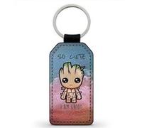 Porte-Cles Fifrelin Noir Clefs Keychain Simili Cuir Faux Leather So Cute I am Groot Noir G