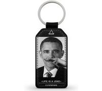 Porte-Clés Fifrelin Noir en Simili Cuir Barack Obama Eleven Paris Life is a joke moustache Noir G