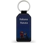 Porte-Clés Fifrelin Noir en Simili Cuir Hakuna Matata Simba Le Roi Lion Noir G
