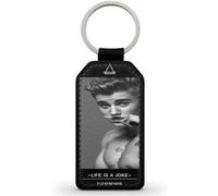 Porte-Clés Fifrelin Noir en Simili Cuir Justin Bieber Eleven Paris Moustache Life is a Joke Noir G