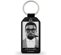 Porte-Clés Fifrelin Noir en Simili Cuir Kanye West Eleven Paris Life is a Joke Moustache Noir G