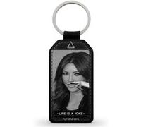 Porte-Clés Fifrelin Noir en Simili Cuir Kim Kardashian Eleven Paris Life is a joke Moustache Noir G
