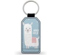 Porte-Clés Fifrelin Noir en Simili Cuir Lama Cute Mignon Kawaii 3 Noir G