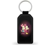 Porte-Clés Fifrelin Noir en Simili Cuir Mickey Minnie Love Disney Kiss Bisou Noir G