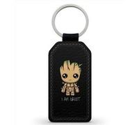 Porte-Cles Fifrelin Noir Simili Cuir I am Groot Je sappelle Groot Noir G