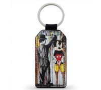Porte-Cles Fifrelin Noir Simili Cuir Mickey Walt Disney Art Noir G