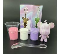 Porte-clés figurine d'ours en vinyle pour enfants,sculpture faite à la main,graffiti,bricolage,jouet pour enfant,statue d'ours,décoration de beurre,cadeau - Type D