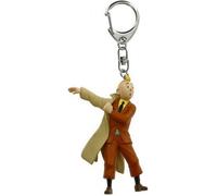 Porte-clés figurine Tintin mettant son trench 5,5cm Moulinsart 42479 (2011)