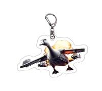 Porte-clés Figurine TungTungTungSahur, Tralalero Tralala, Pendentif Créatif en Acrylique Plat 2D pour Sac à Dos, Pendentif Italian Brainrot, Cadeau (L)