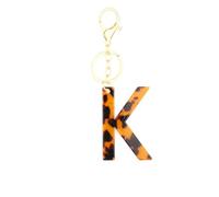 porte clés fille 2 pièces porte clés lettre imprimé léopard porte clés à breloques pour sac à main décoration de sac à main lettre K