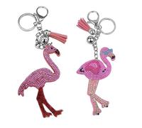 Porte-Clés Flamant Rose Diamant 2 Pièces, Porte-Clés Femme, Porte-Clés Mode, Porte-Clés Animal Créatif