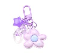 Porte-clés fleur étincelante design étoile couleur bonbon support breloque porte-clés léger suspendu porte-clés en alliage porte-clés pour femme