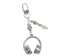 Porte-clés flexible en colophane élégant avec plan de mélange pour objets individuels, Écouteurs blancs, taille unique