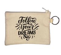 Porte-clés Follow Your Dreams Black Line Art Porte-monnaie Beige