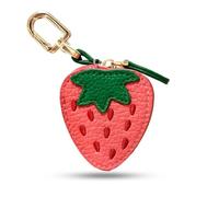 Porte-Clés Fraise Cuir pour Femme,Mini Porte Monnaie & Petit Porte-Monnaie Pièces,Bijou de Sac,Porte Clé Sac Cute,Accessoire Mode Cadeau,Keychain Cute Fruit,Cadeaux pour Filles et Femmes(6.5X 5.5cm)