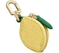 Porte-clés fraise mignon y2k avec sac à dos à fermeture éclair porte-clés en forme de fruit kawaii mini portefeuille breloques cadeau pour filles maman amis (Citron,Taille unique)