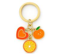 Porte-Clés Fruit - Porte ur Émail Doré Orange Breloque de Sac pour Femmes Filles, Porte Vibrant & Ludique Wishes Come True Cadeaux pour Amateurs de Fruits & Gourmands.