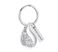 Porte-clés funéraire pour cendres « Always in My Heart » - Pour homme et femme - En forme de goutte d'eau - Bijou commémoratif - Urne commémorative - Porte-clés pour cendres d'animaux domestiques